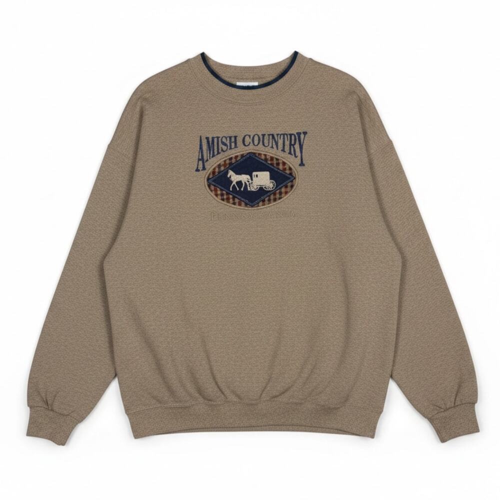 Vintage 90s Amish Country Pennsylvania Lee Heavyweight Crewneck Granny Cottage